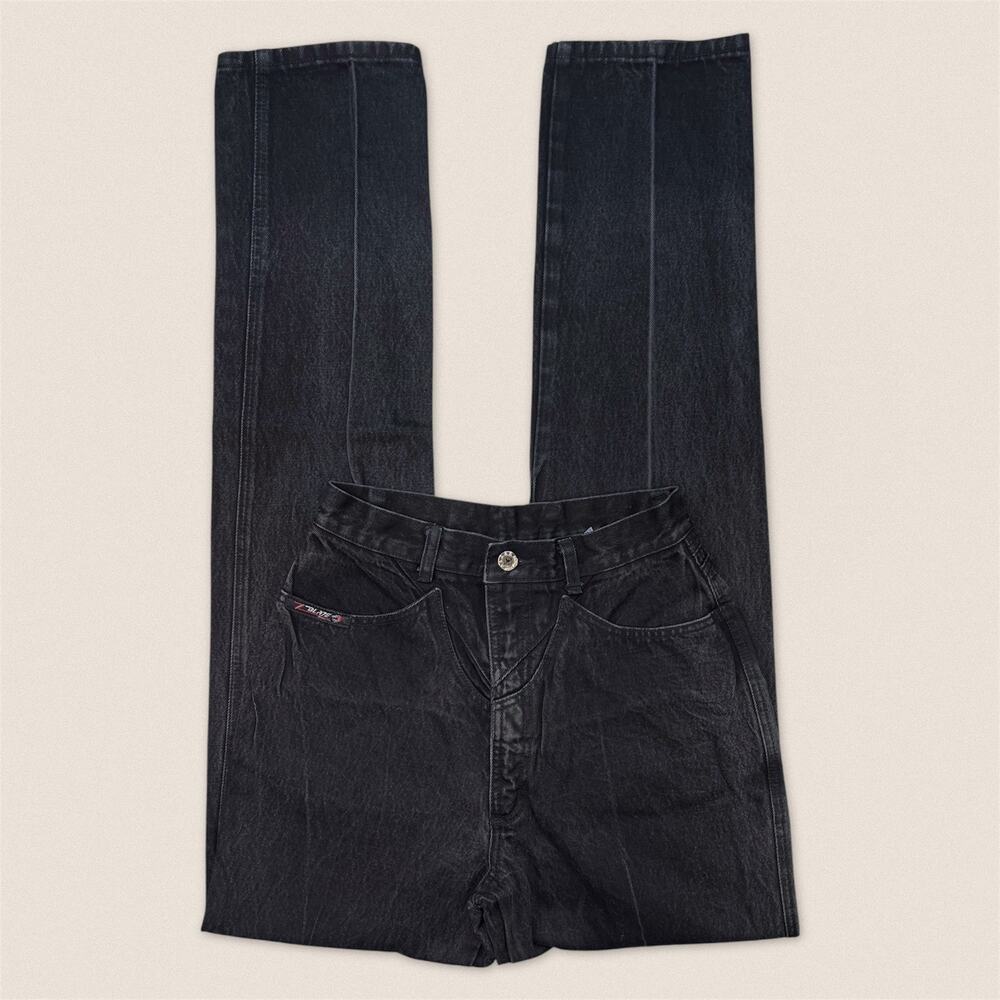 Vintage Western Yoke Z Blaze Black‎ Fire 'Hold Up' Jeans 7/27 - Size 24 x 34.5